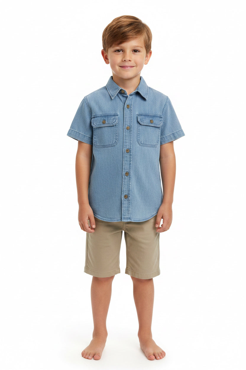 OLD NAVY CAMISA VESTIR MANGA CORTA DE NIÑO