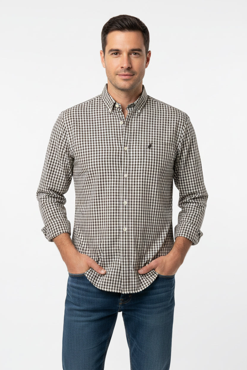 NAUTICA CAMISA VESTIR MANGA LARGA DE HOMBRE
