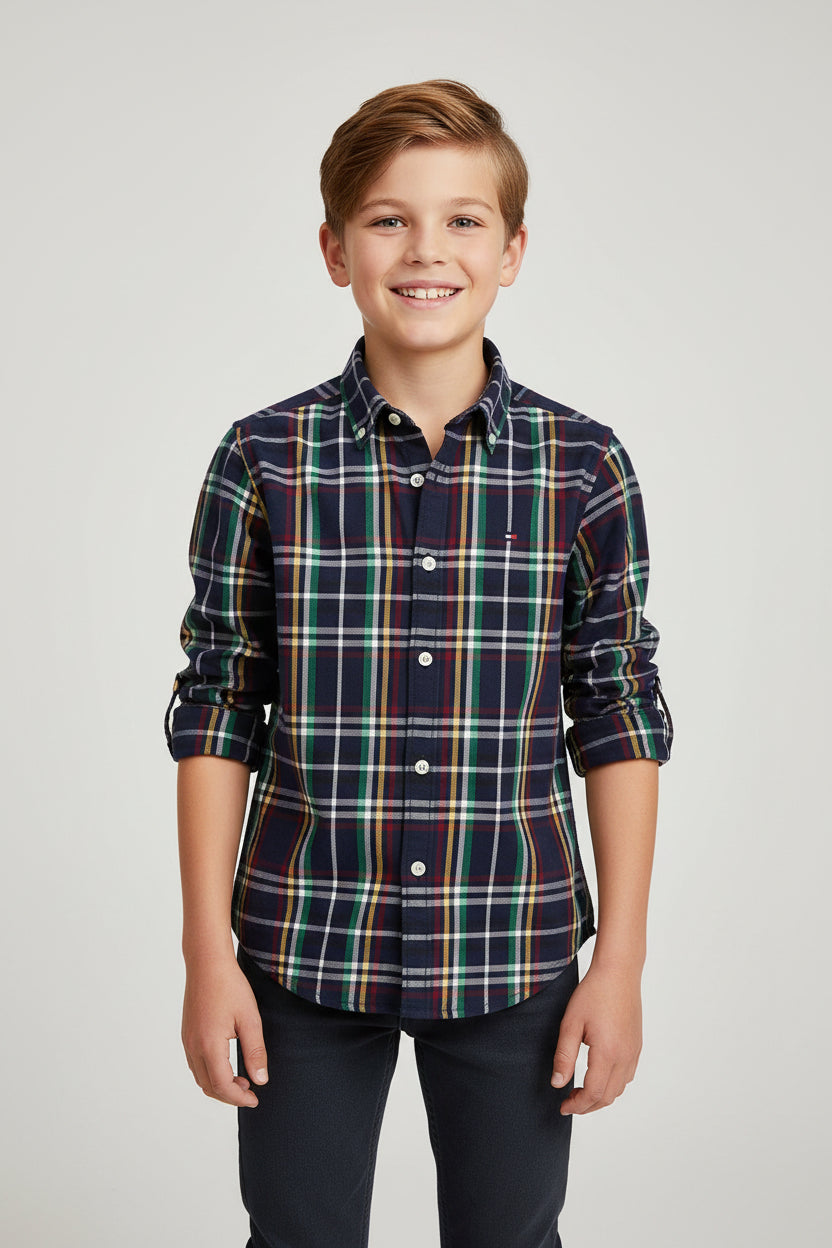 TOMMY HILFIGER Camisa de Vestir Manga Larga de Niño
