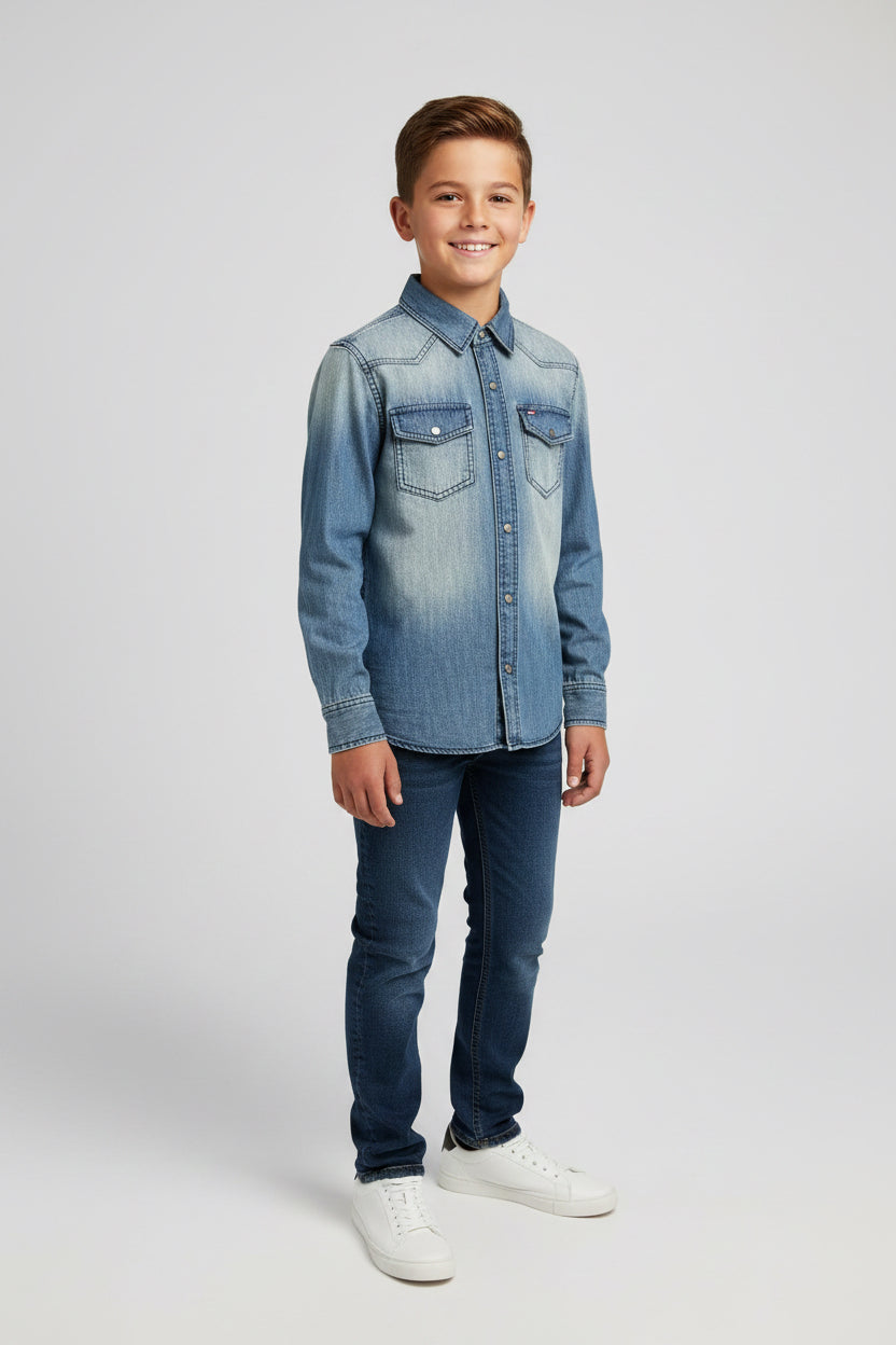 TOMMY HILFIGER CAMISA VESTIR MANGA LANGAR DE NIÑO