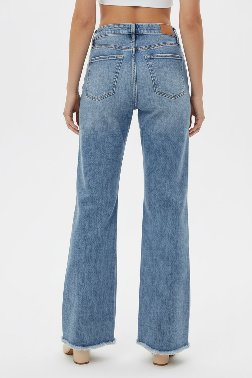 BCBGENERATION HIGH RISE WIDE LEG JEANS DE MUJER