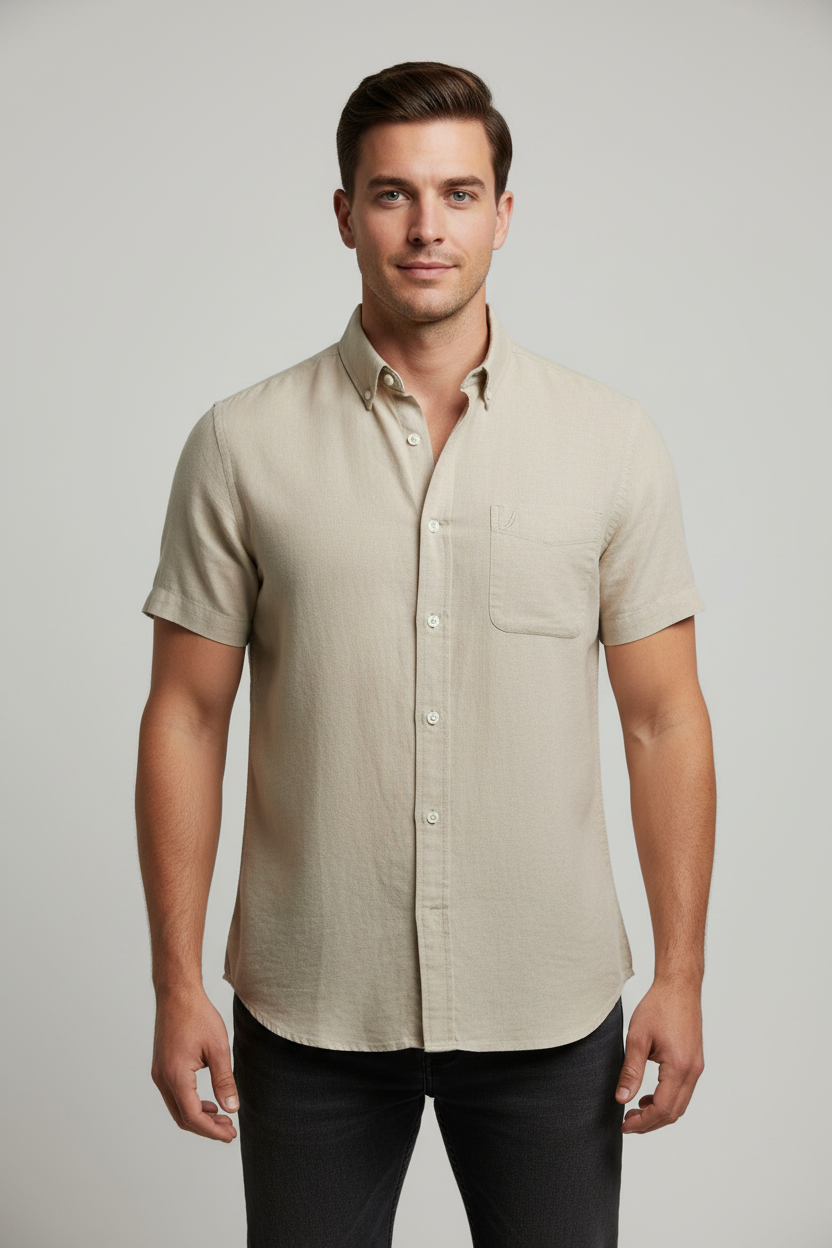 NAUTICA CAMISA DE VESTIR MANGA CORTA DE HOMBRE