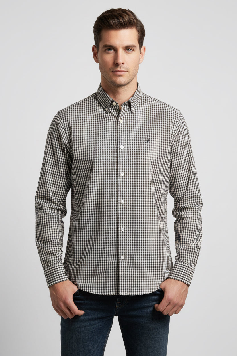 NAUTICA CAMISA DE VESTIR MANGA LARGA DE HOMBRE