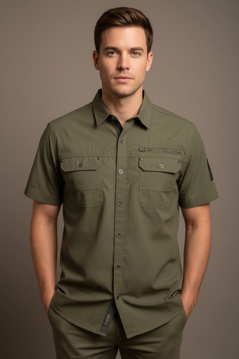 GUESS CAMISA DE VESTIR MANGA CORTA DE HOMBRE