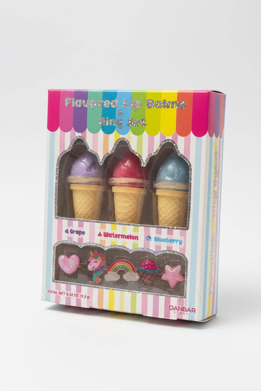 FLAUORED LIP BALMS & RING SET