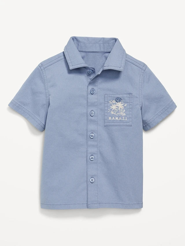 OLD NAVY Camisa Vestir Manga Corta de Niño