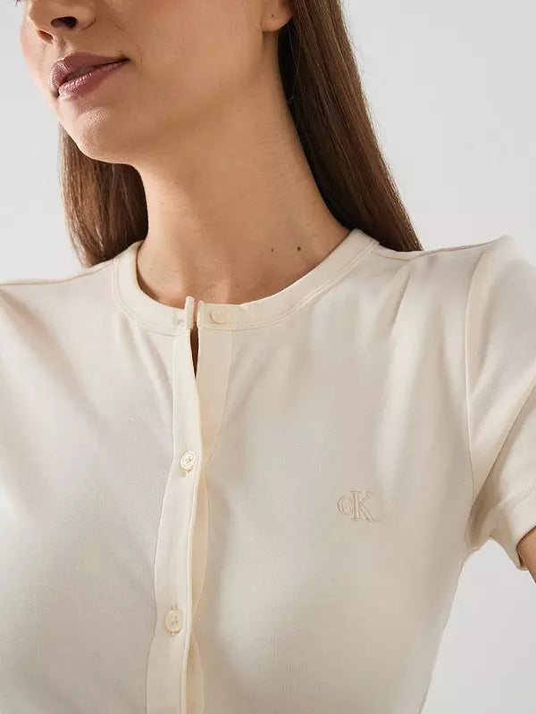 CALVIN KLEIN CAMISETA MUJER BOTON
