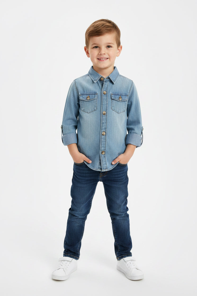 OLD NAVY CAMISA VESTIR MANGA LARGA DE NIÑO