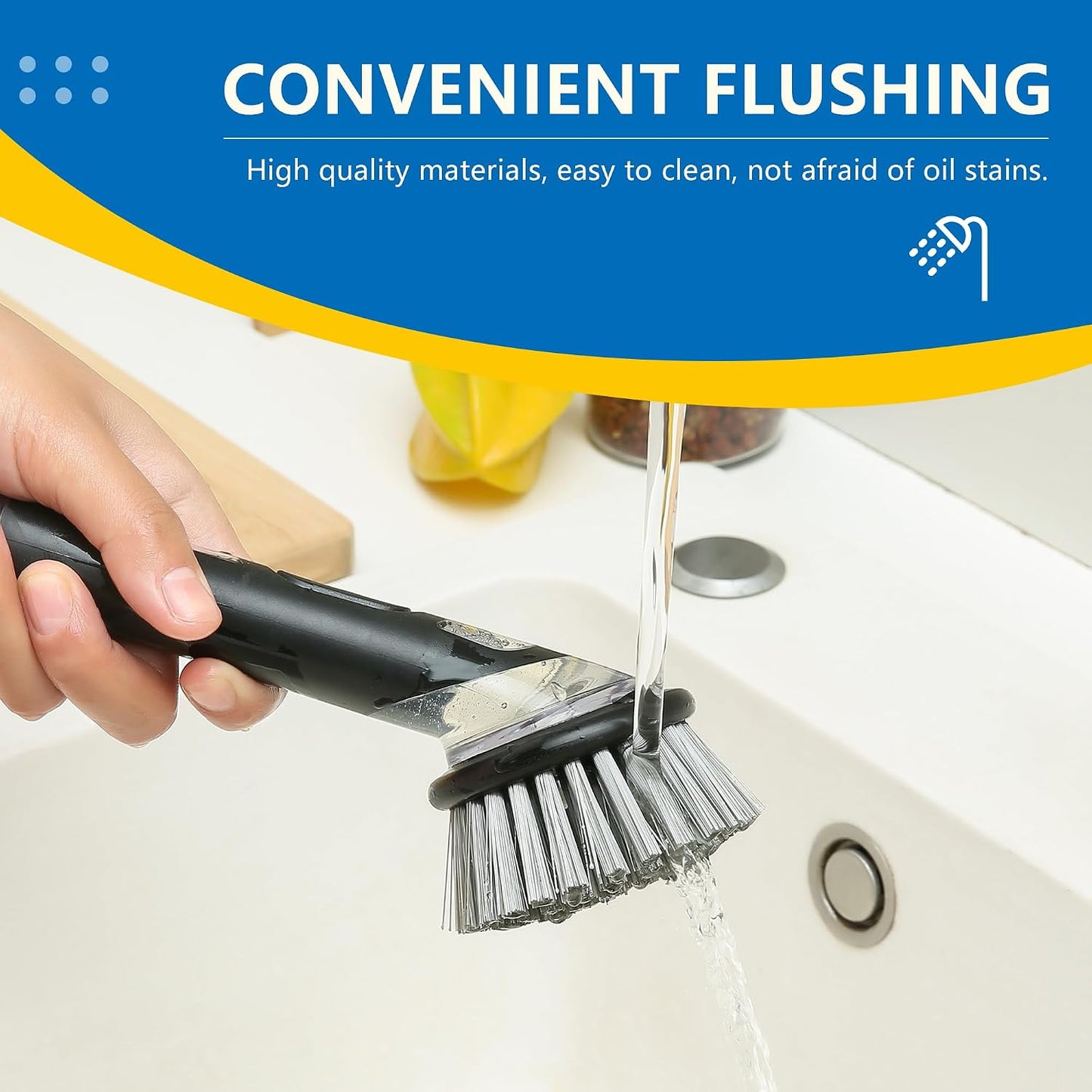 SOAP DISPENSING BRUSH & SPIRAL HOLDER