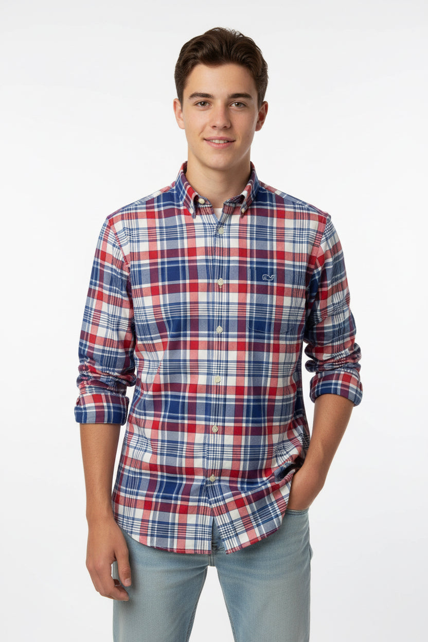 VINEYARD VINES CAMISA DE VESTIR MANGA LARGA JUVENIL