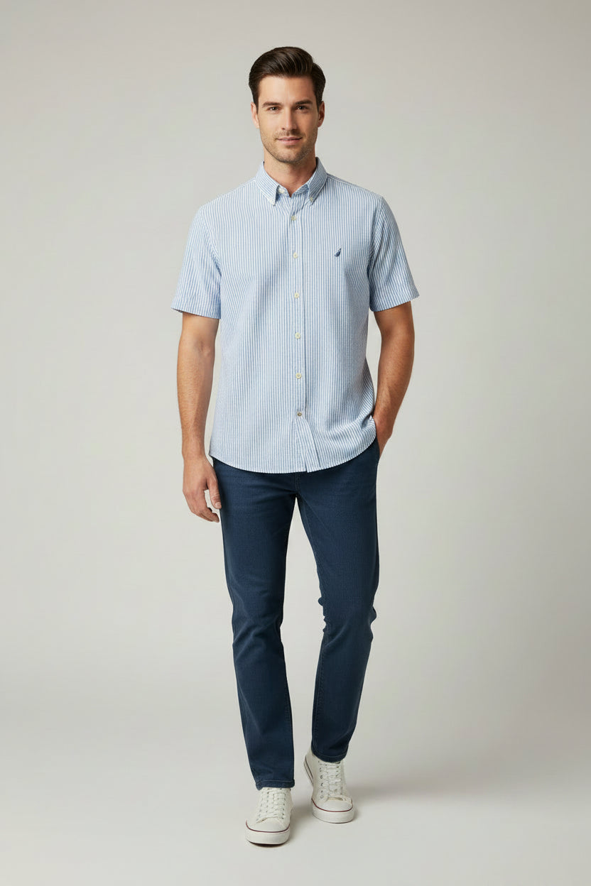 NAUTICA CAMISA DE VESTIR MANGA CORTA DE HOMBRE