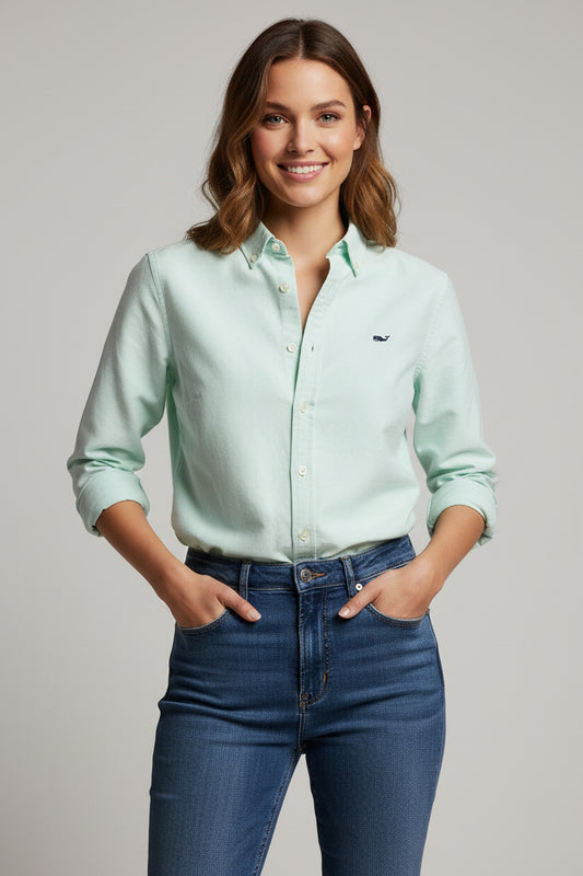VINEYARD VINES CAMISA DE VESTIR MANGA LARGA DE MUJER