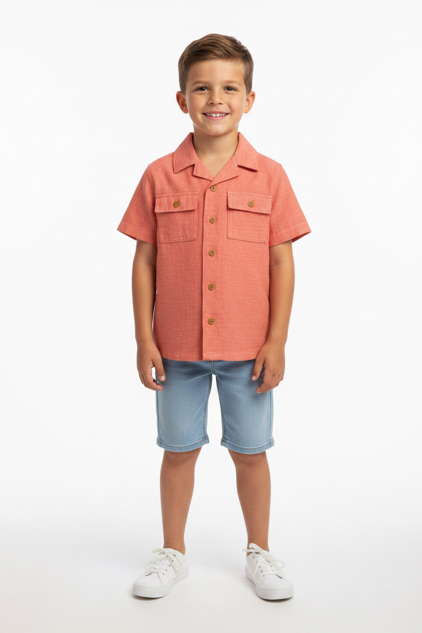 OLD NAVY CAMISA VESTIR MANGA CORTA DE NIÑO