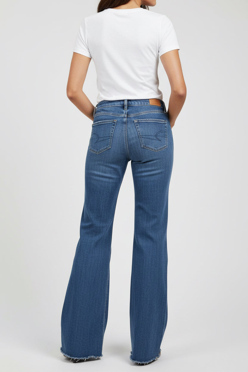 AMERICAN EAGLE SUPER HIGH RISE BAGGY WIDE LEG 00