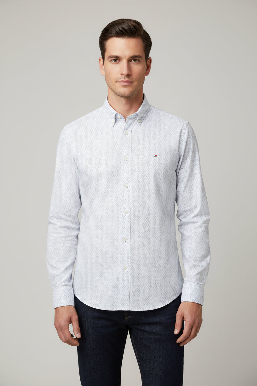 TOMMY HILFIGER CAMISA MAMGA LARGA DE HOMBRE