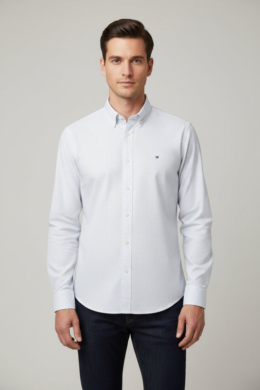 TOMMY HILFIGER CAMISA MAMGA LARGA DE HOMBRE