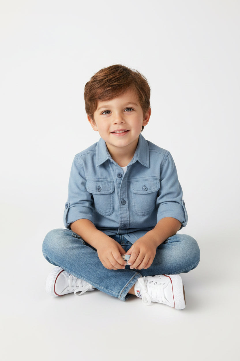 OLD NAVY CAMISA VESTIR MANGA LARGA DE NIÑO