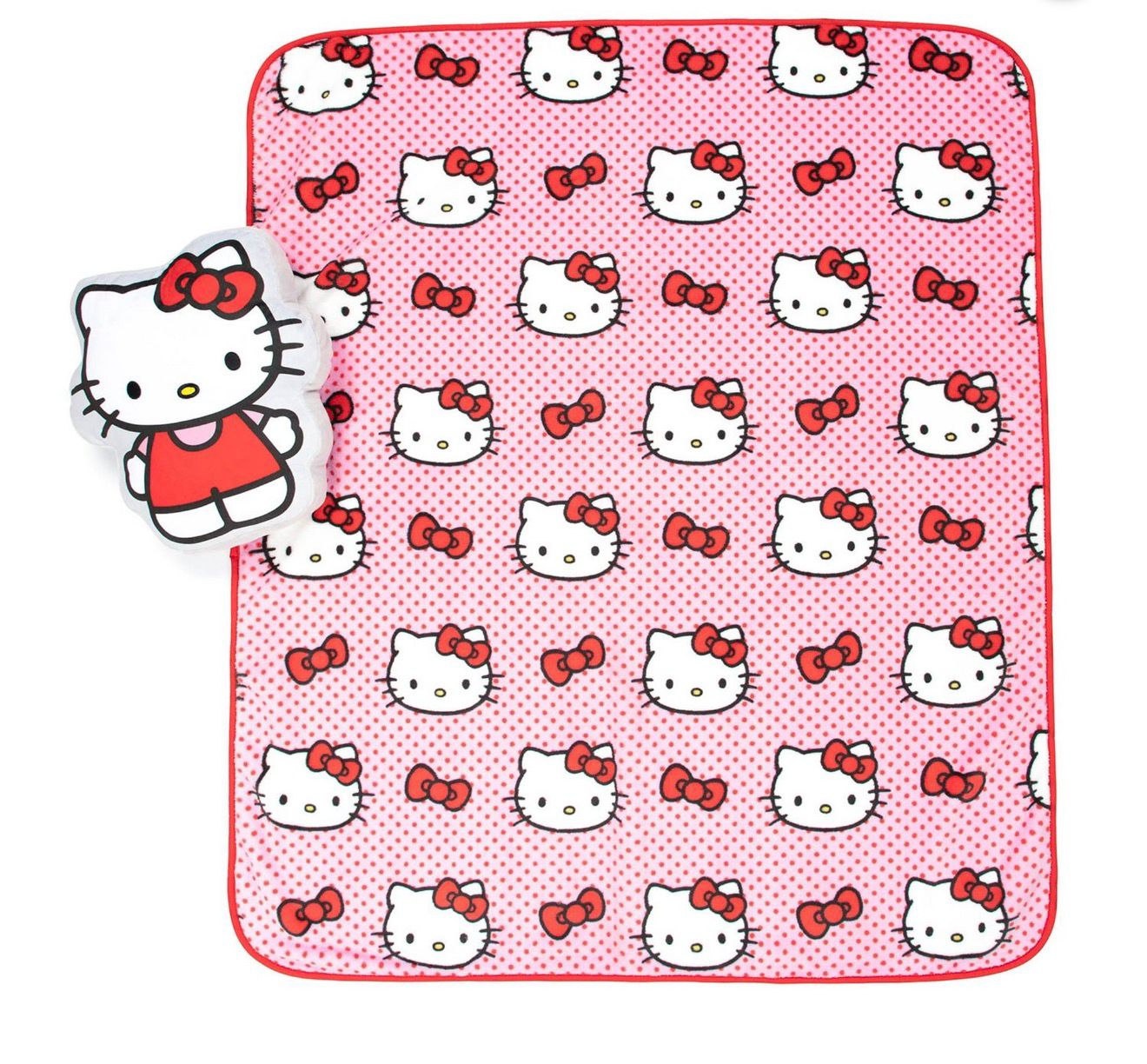 SET HELLO KITTY PILLOW AND TRHOW