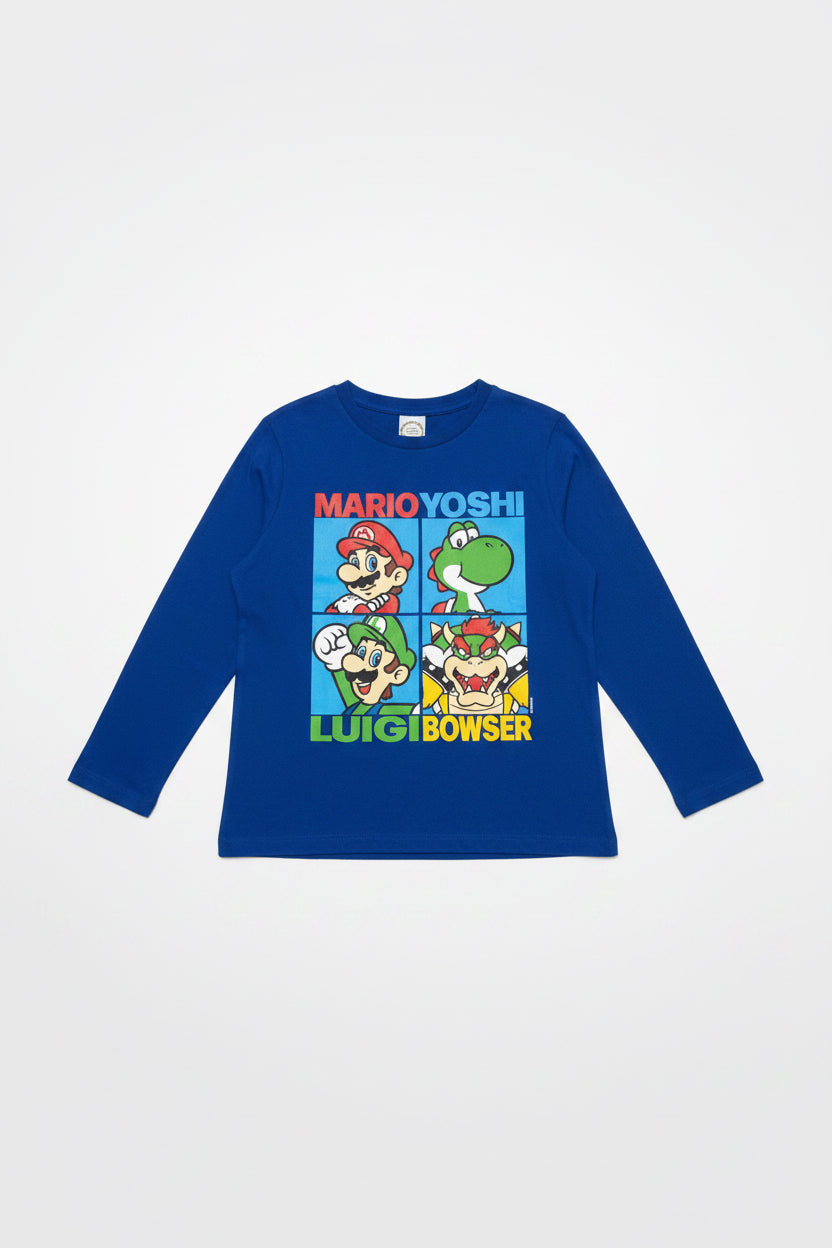 MARIO YOSHI CAMISA MANGA LARGA DE NIÑO