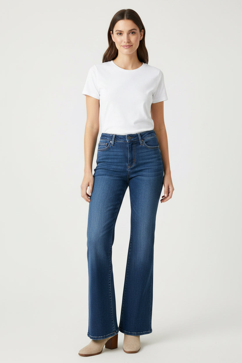 AMERICAN EAGLE CURVY SUPER HIGH RISE FLARE JEANS DE MUJER