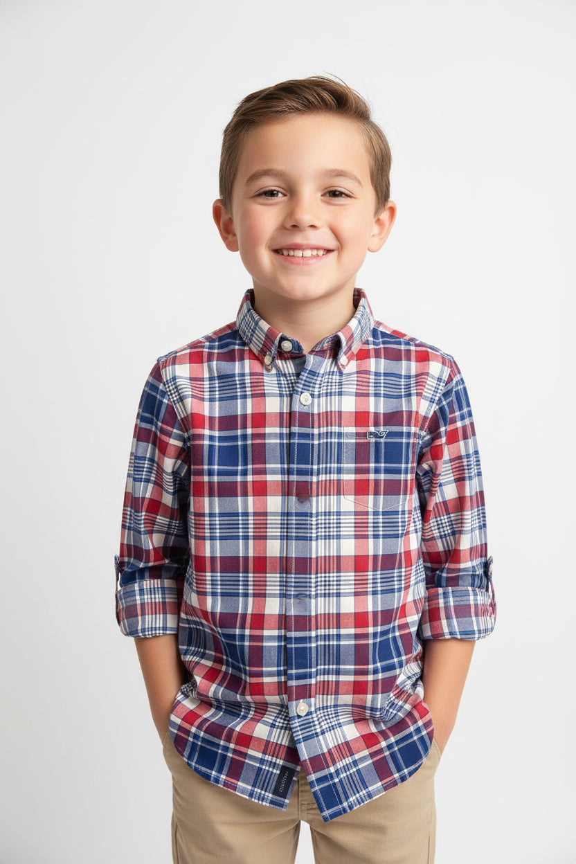 VINEYARD VINES CAMISA VESTIR MANGA LARGA DE NIÑO