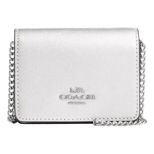 COACH MINI WALLET PLATEADA