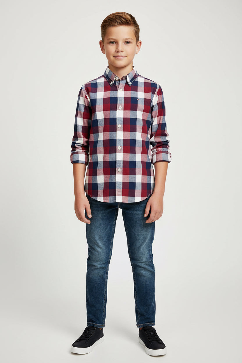 TOMMY HILFIGER CAMISA DE VESTIR MANGA LARGA DE NIÑO