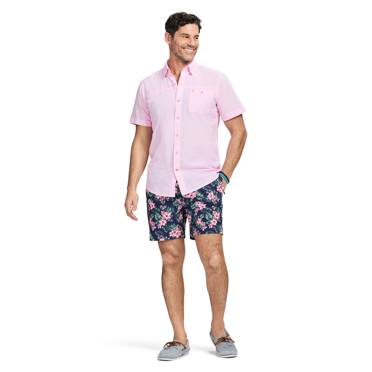 IZOD SALTWATER VESTIR MANGA CORTA HOMBRE